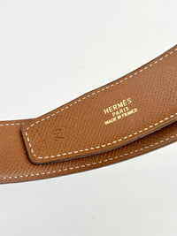 32mm H Gloss Gold Buckle + Black Box / Gold Epsom Leather Strap 70 cm