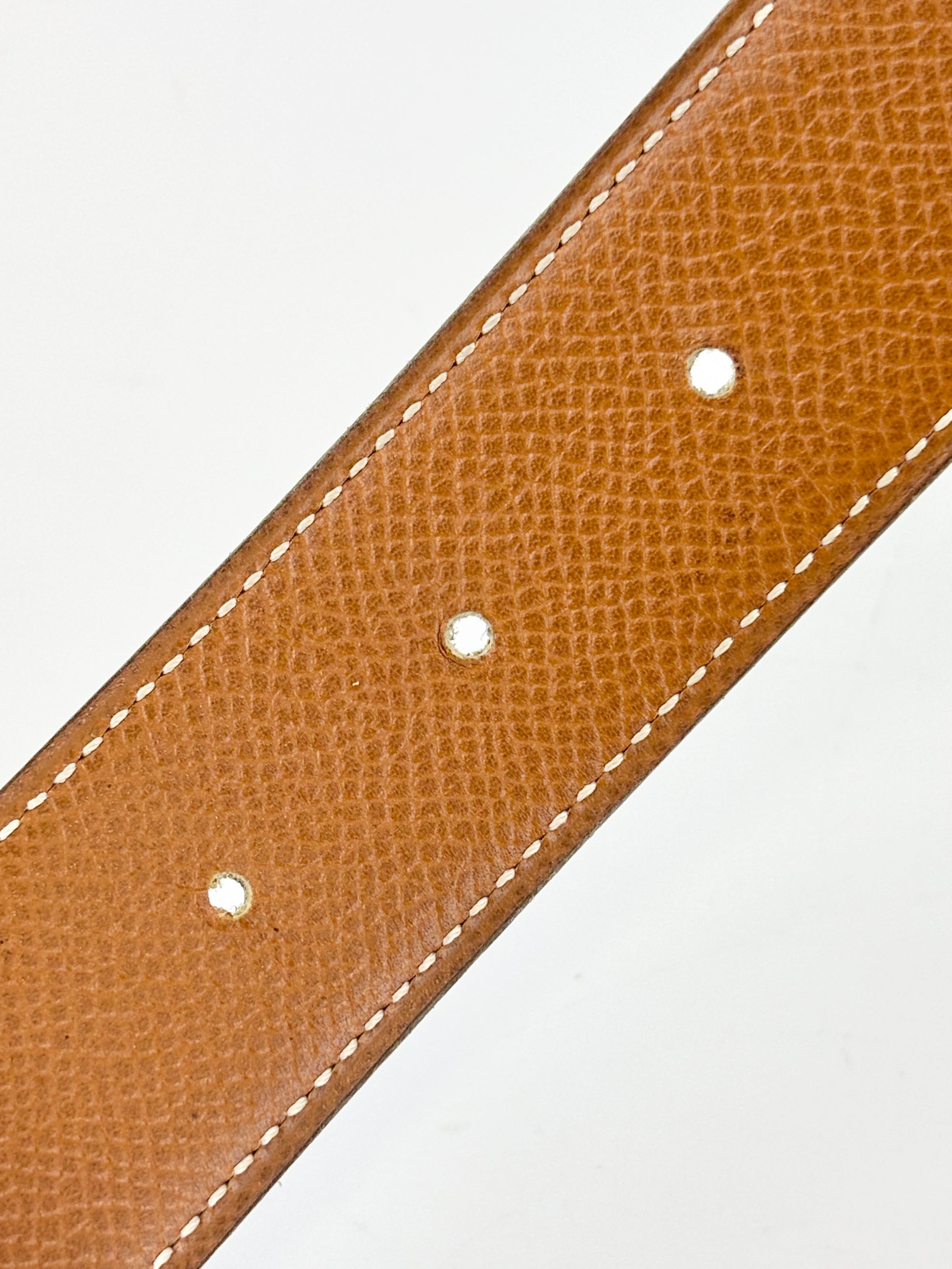 32mm H Gloss Gold Buckle + Black Box / Gold Epsom Leather Strap 70 cm