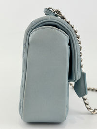 Mama Broderie Pochette Shoulder Bag in Light Blue Lambskin