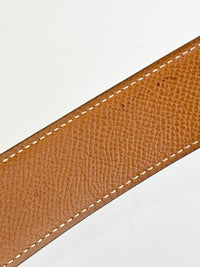 32mm H Gloss Gold Buckle + Black Box / Gold Epsom Leather Strap 70 cm