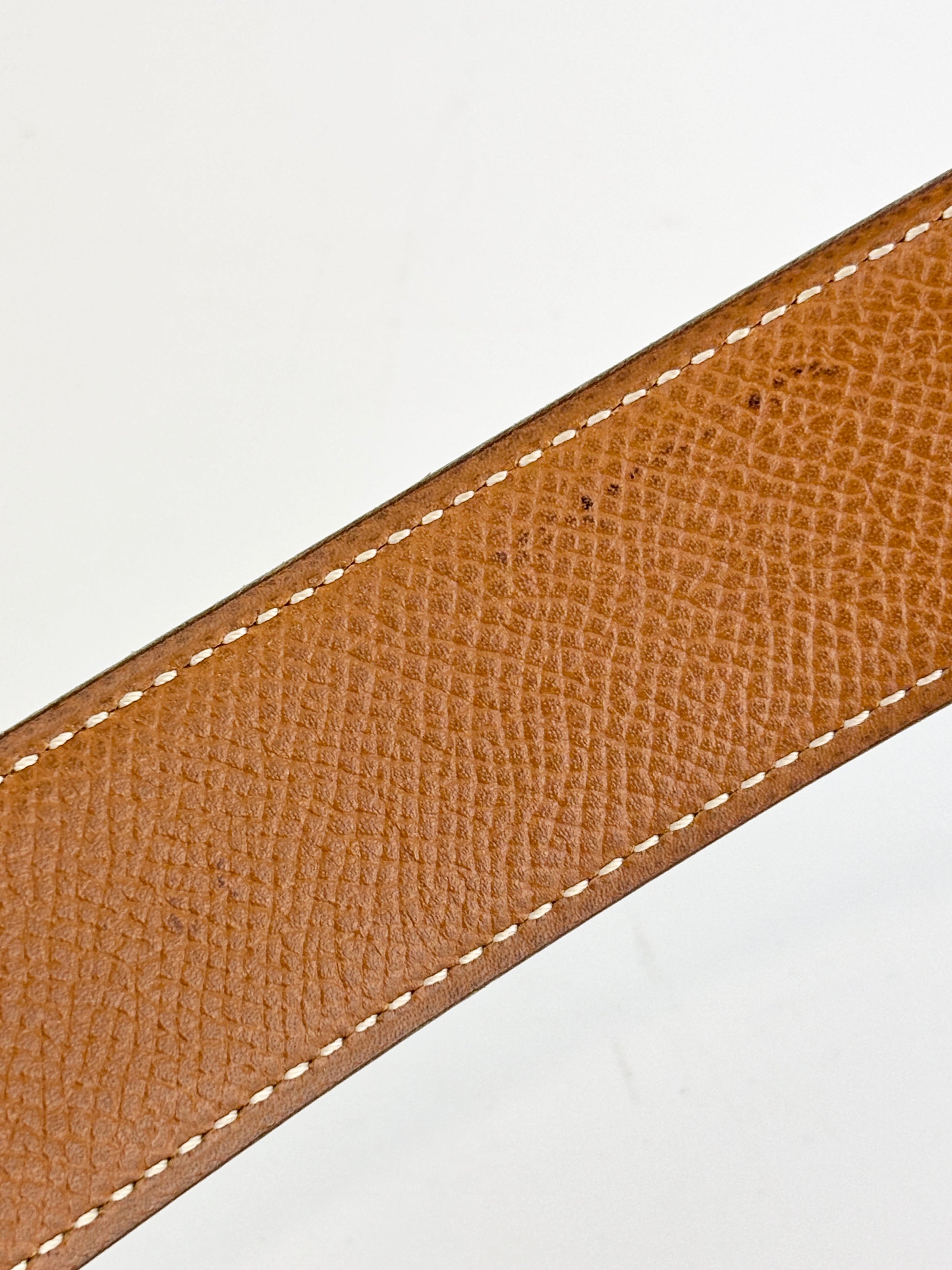 32mm H Gloss Gold Buckle + Black Box / Gold Epsom Leather Strap 70 cm