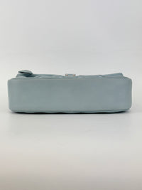 Mama Broderie Pochette Shoulder Bag in Light Blue Lambskin