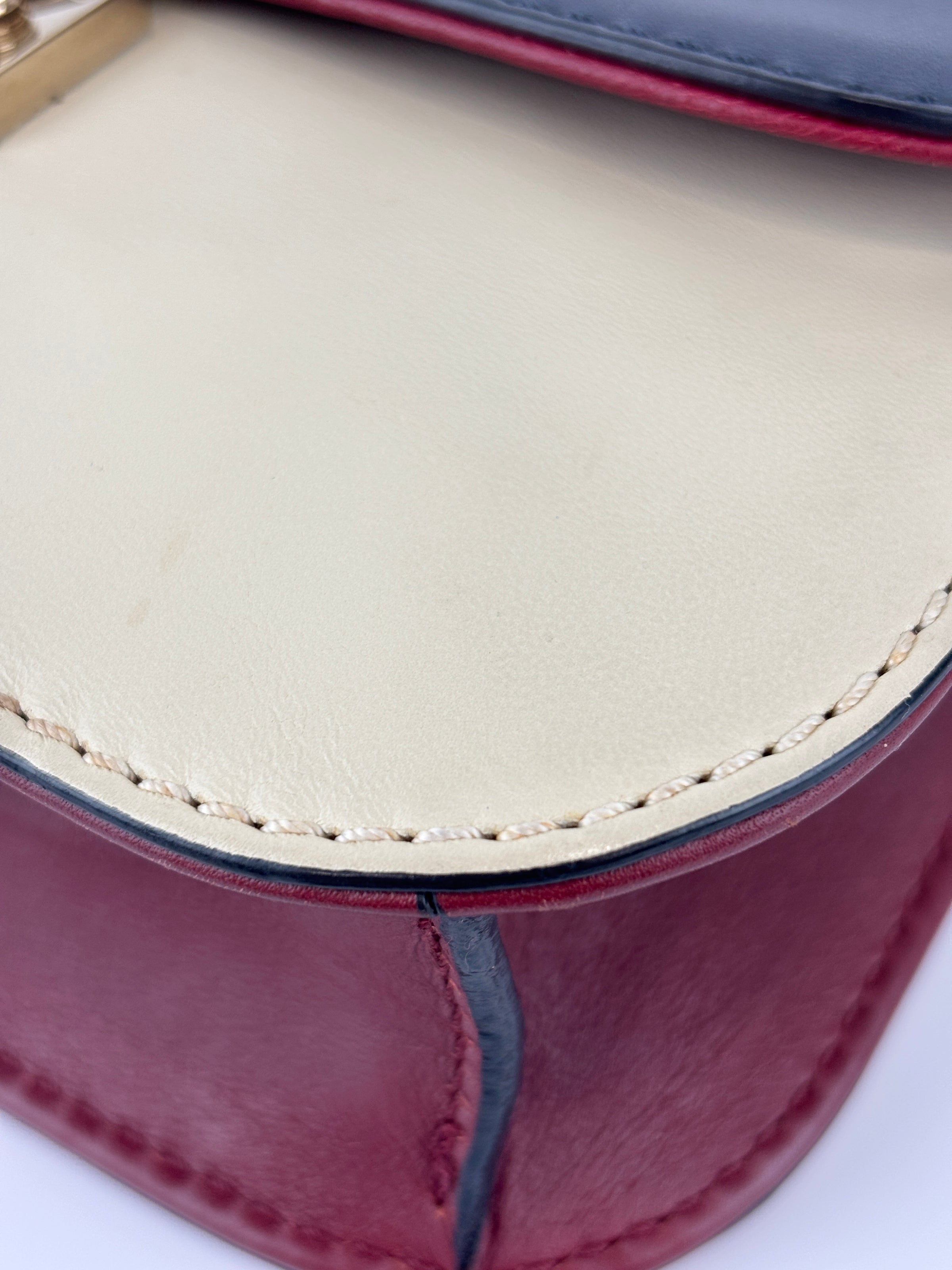 Small Glam Lock Flap Bag in Tricolour Leather