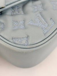 Mama Broderie Pochette Shoulder Bag in Light Blue Lambskin