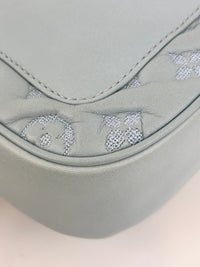 Mama Broderie Pochette Shoulder Bag in Light Blue Lambskin