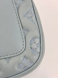 Mama Broderie Pochette Shoulder Bag in Light Blue Lambskin