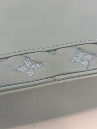 Mama Broderie Pochette Shoulder Bag in Light Blue Lambskin