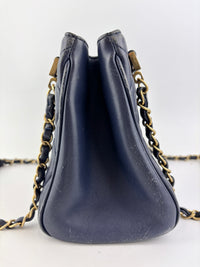 A67620 Navy Matelasse Calfskin Seasonal Open Tote GHW