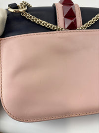 Small Glam Lock Flap Bag in Tricolour Leather