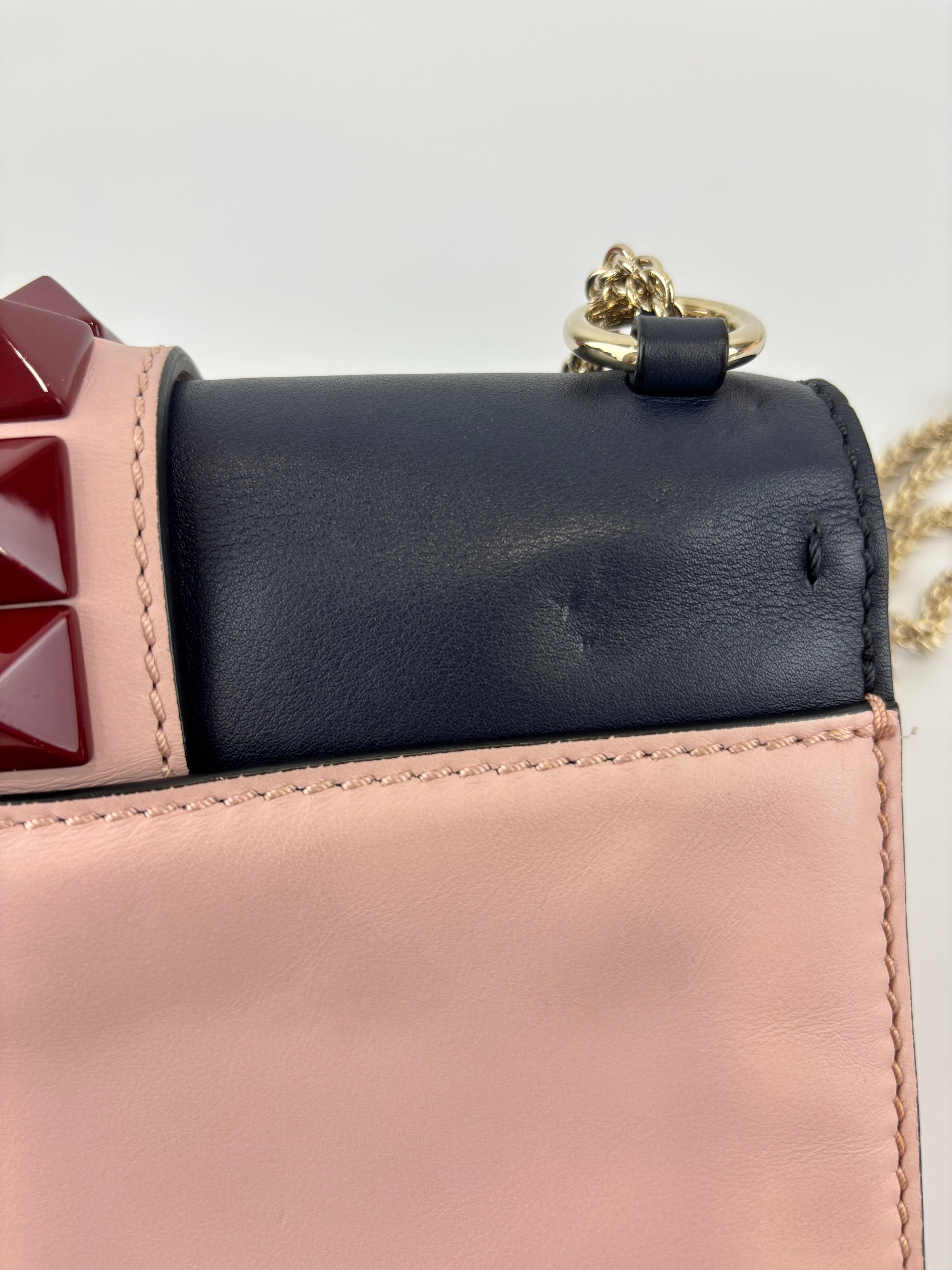 Small Glam Lock Flap Bag in Tricolour Leather