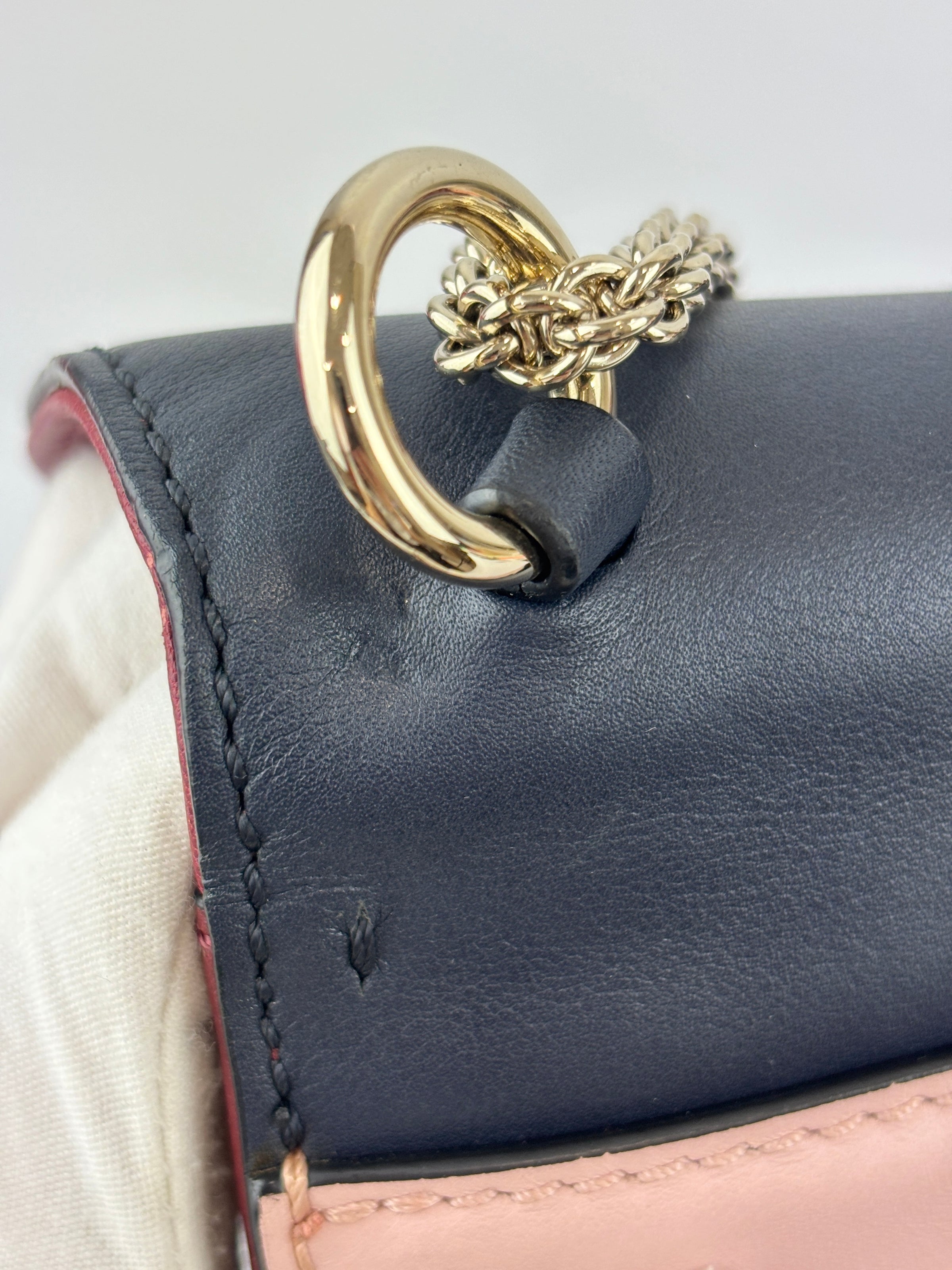 Small Glam Lock Flap Bag in Tricolour Leather