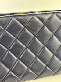 A67620 Navy Matelasse Calfskin Seasonal Open Tote GHW