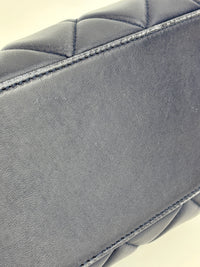 A67620 Navy Matelasse Calfskin Seasonal Open Tote GHW