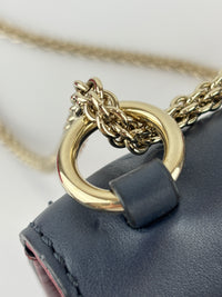 Small Glam Lock Flap Bag in Tricolour Leather