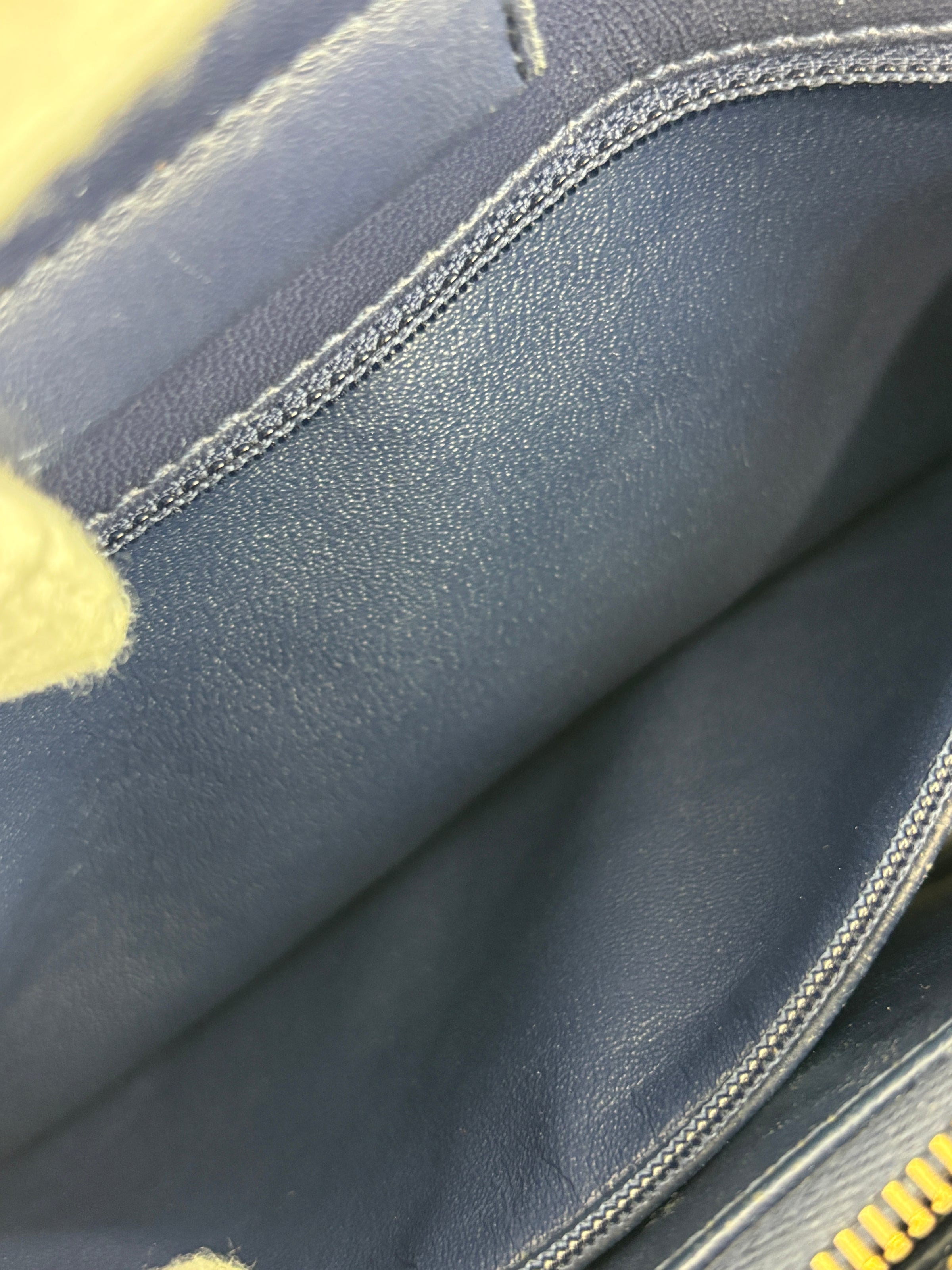 A67620 Navy Matelasse Calfskin Seasonal Open Tote GHW