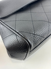 Small Tote Grained Calfskin & Gold-Tone Metal Black