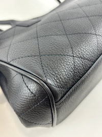 Small Tote Grained Calfskin & Gold-Tone Metal Black