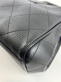 Small Tote Grained Calfskin & Gold-Tone Metal Black