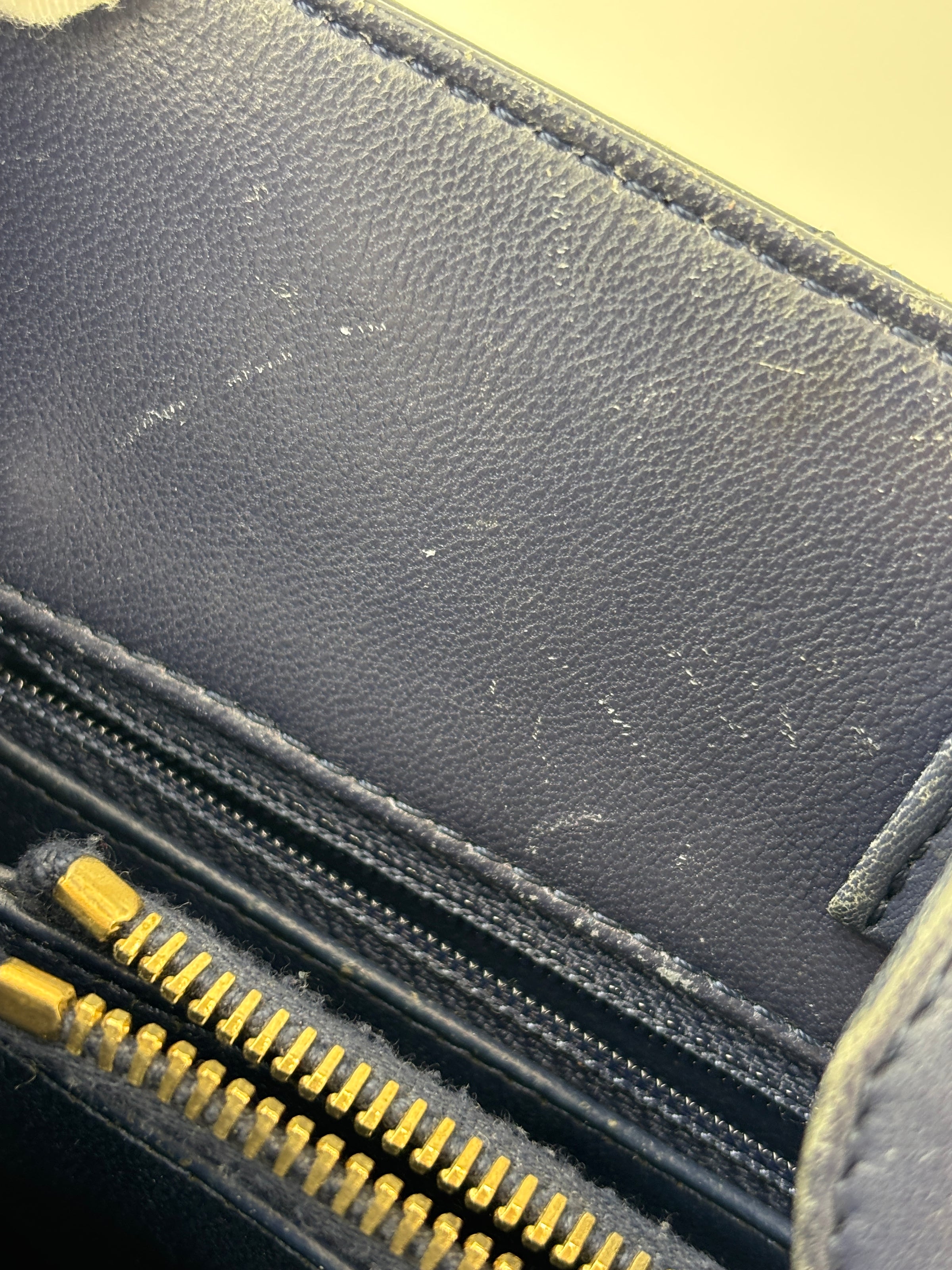 A67620 Navy Matelasse Calfskin Seasonal Open Tote GHW
