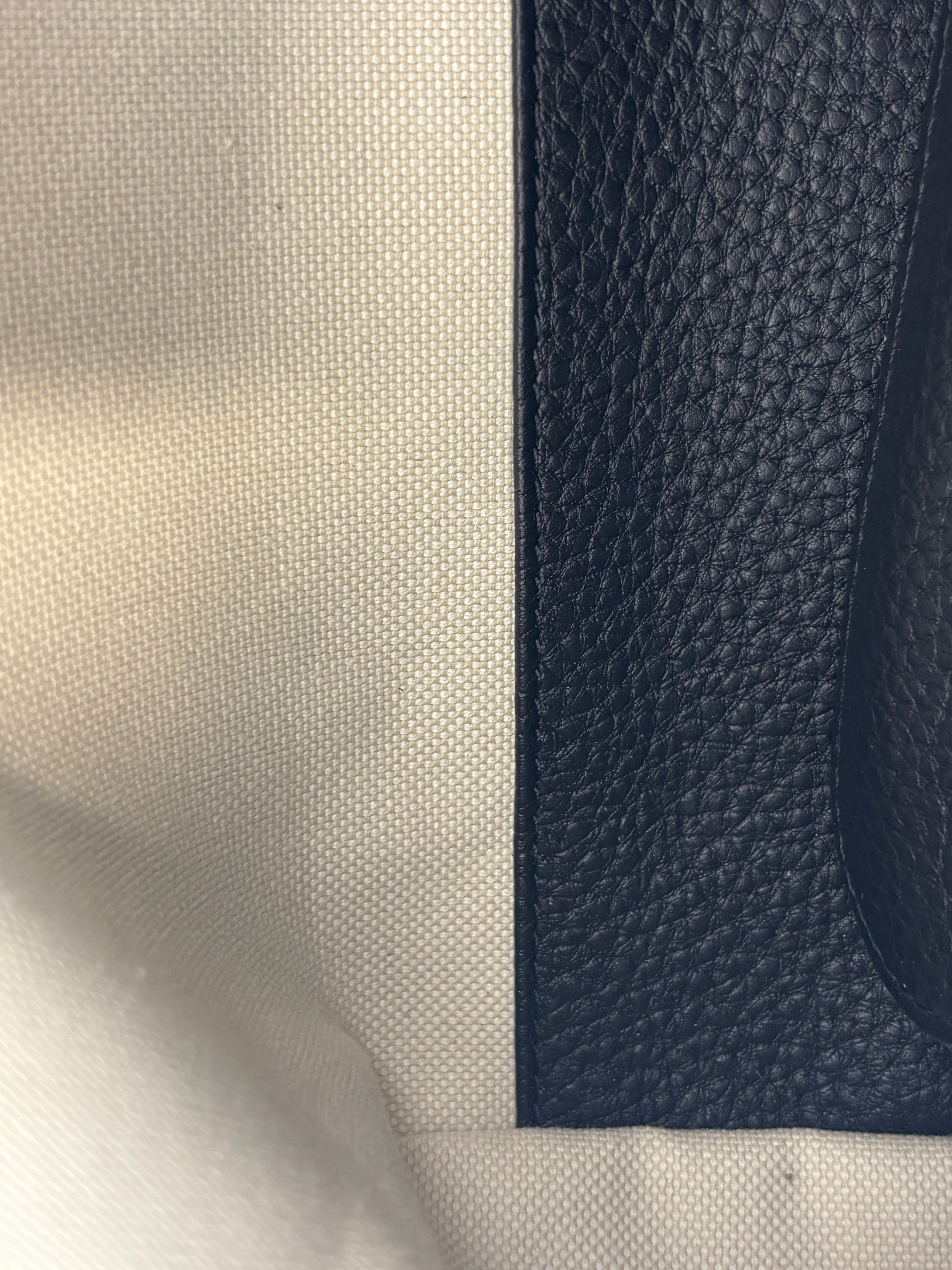 Small Tote Grained Calfskin & Gold-Tone Metal Black