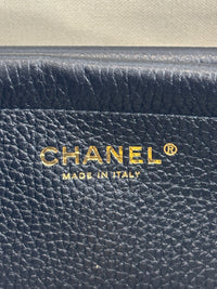 Small Tote Grained Calfskin & Gold-Tone Metal Black