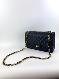 Classic Jumbo Flap Bag in Black Caviar GHW
