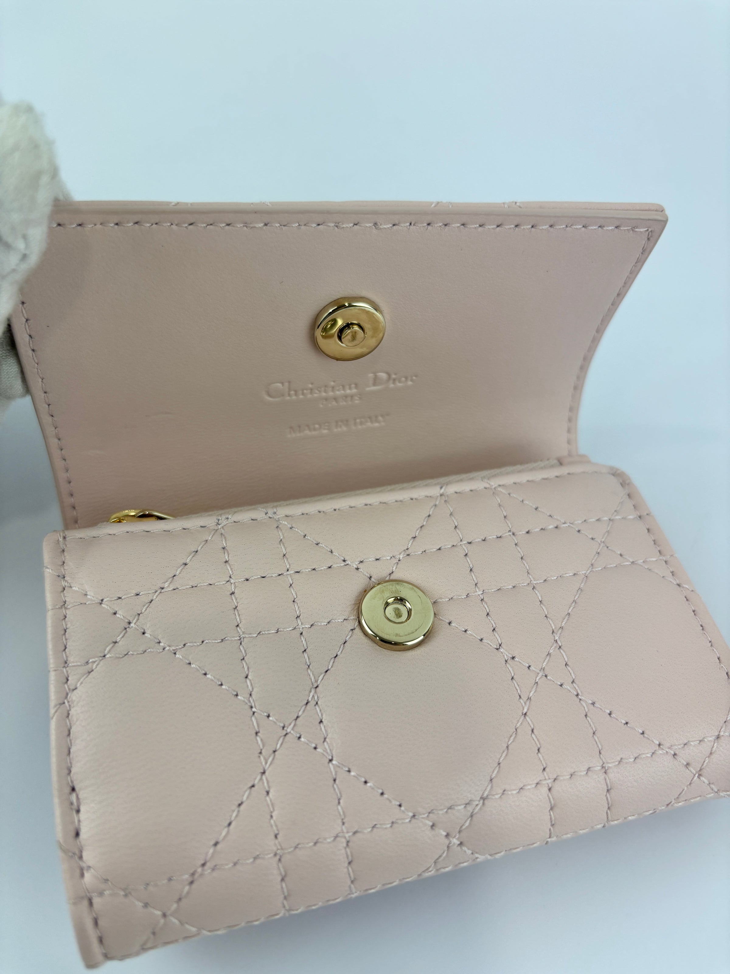 My Dior Glycine Wallet in Powder Pink Cannage Lambskin