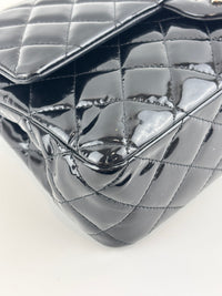 Medium Flap in Black Patent Lambskin SHW