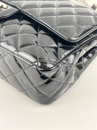 Medium Flap in Black Patent Lambskin SHW