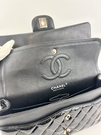 Medium Flap in Black Patent Lambskin SHW