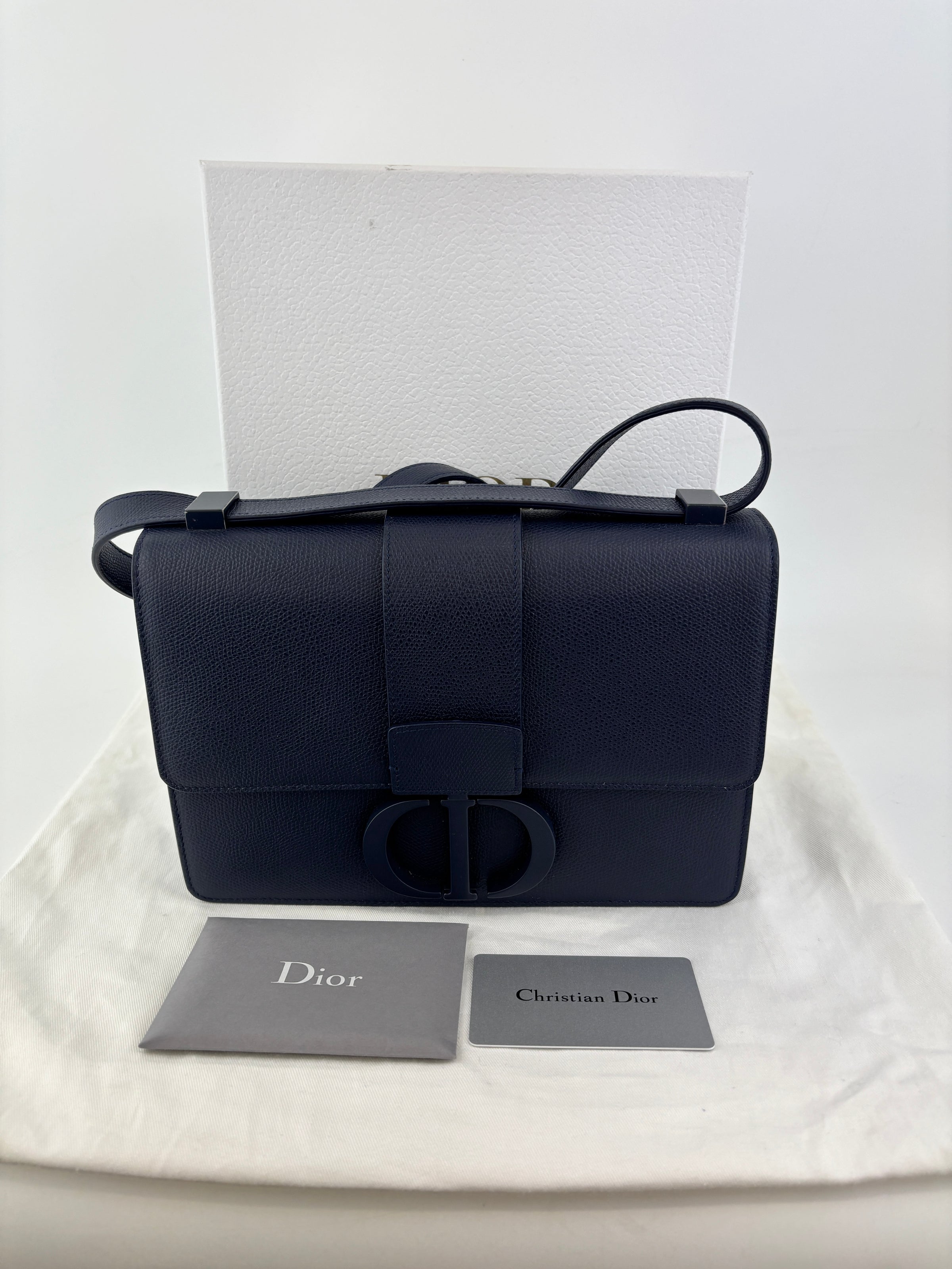Montaigne Shoulder Bag in Navy Blue Matte BHW