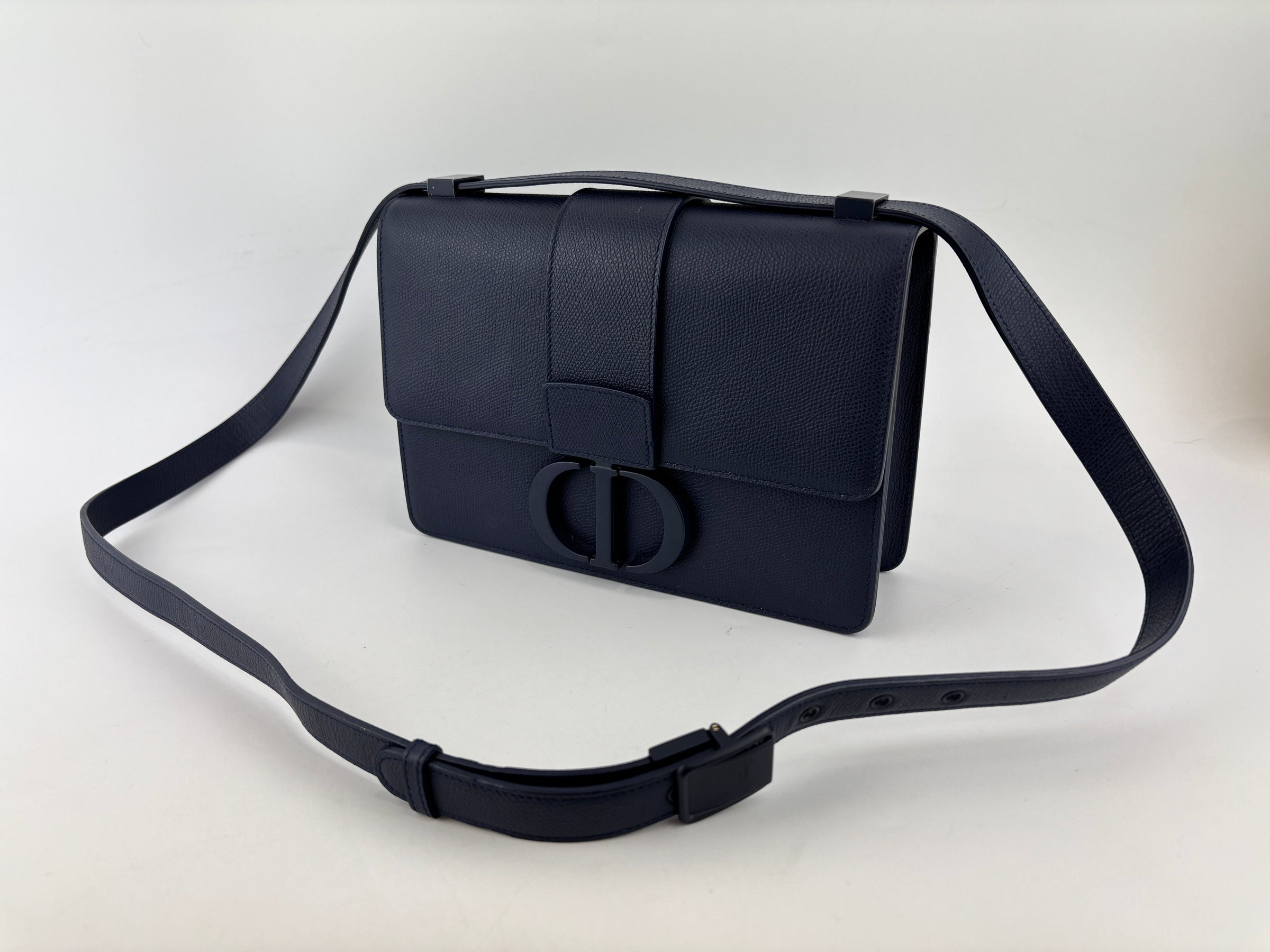 Montaigne Shoulder Bag in Navy Blue Matte BHW