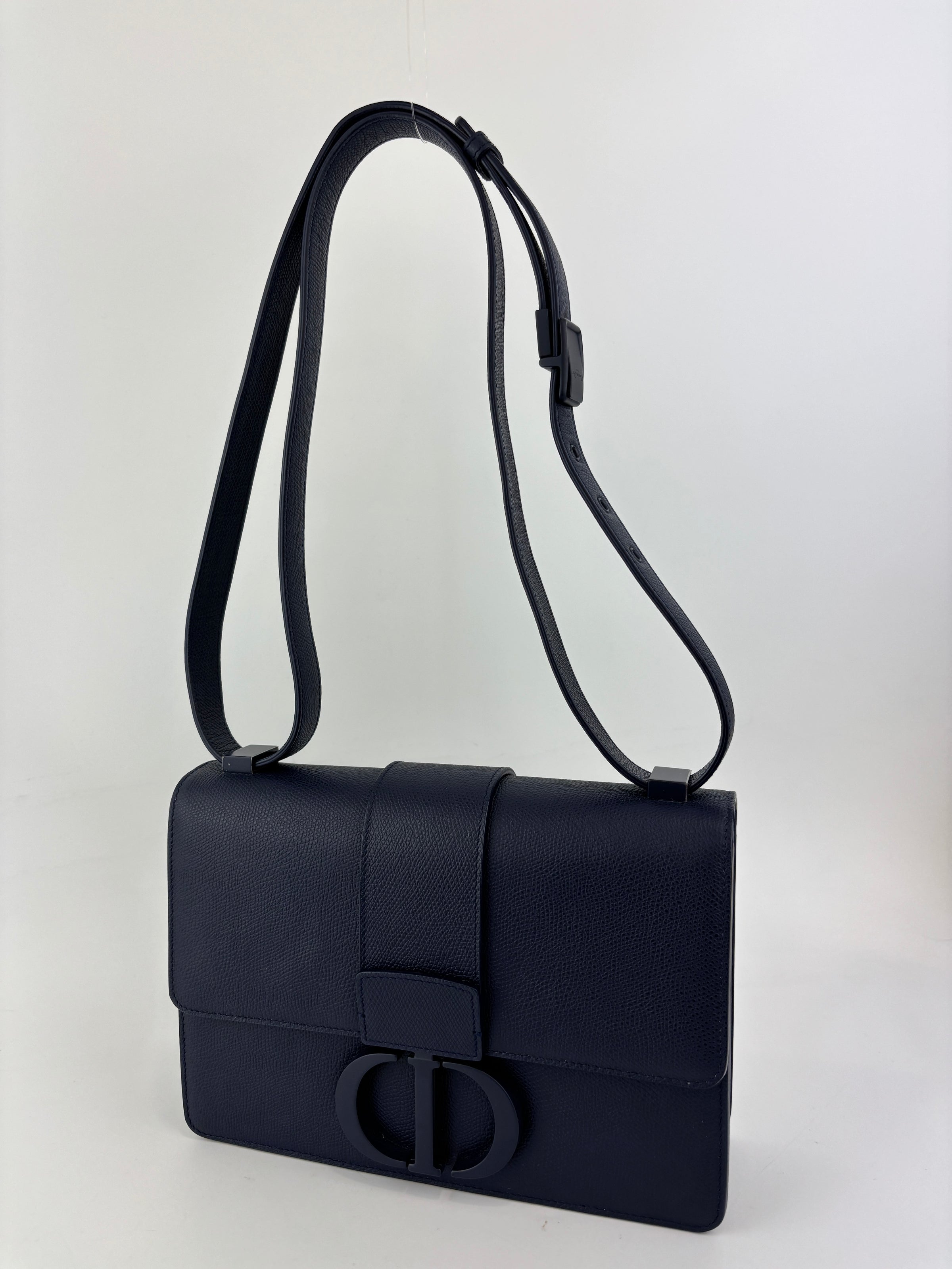 Montaigne Shoulder Bag in Navy Blue Matte BHW