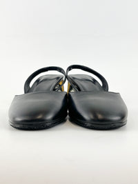 Arielle Swarovski Crystal Embellished Leather Slingback Pumps Size 35.5