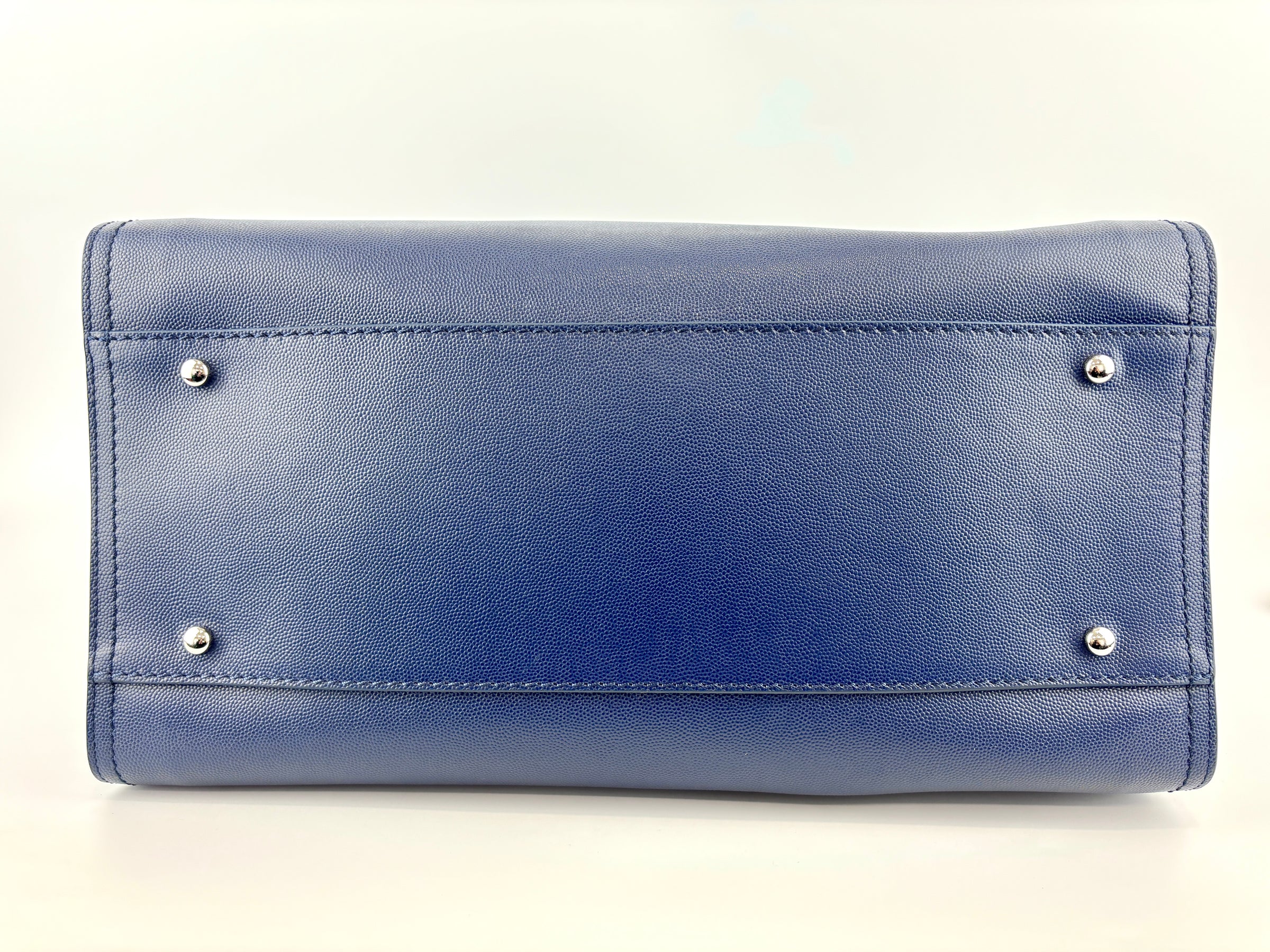 Medium Deauville Tote in Navy Blue Studded Caviar