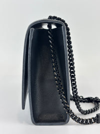 Kate Medium "So Black" Grain de Poudre Embossed Black