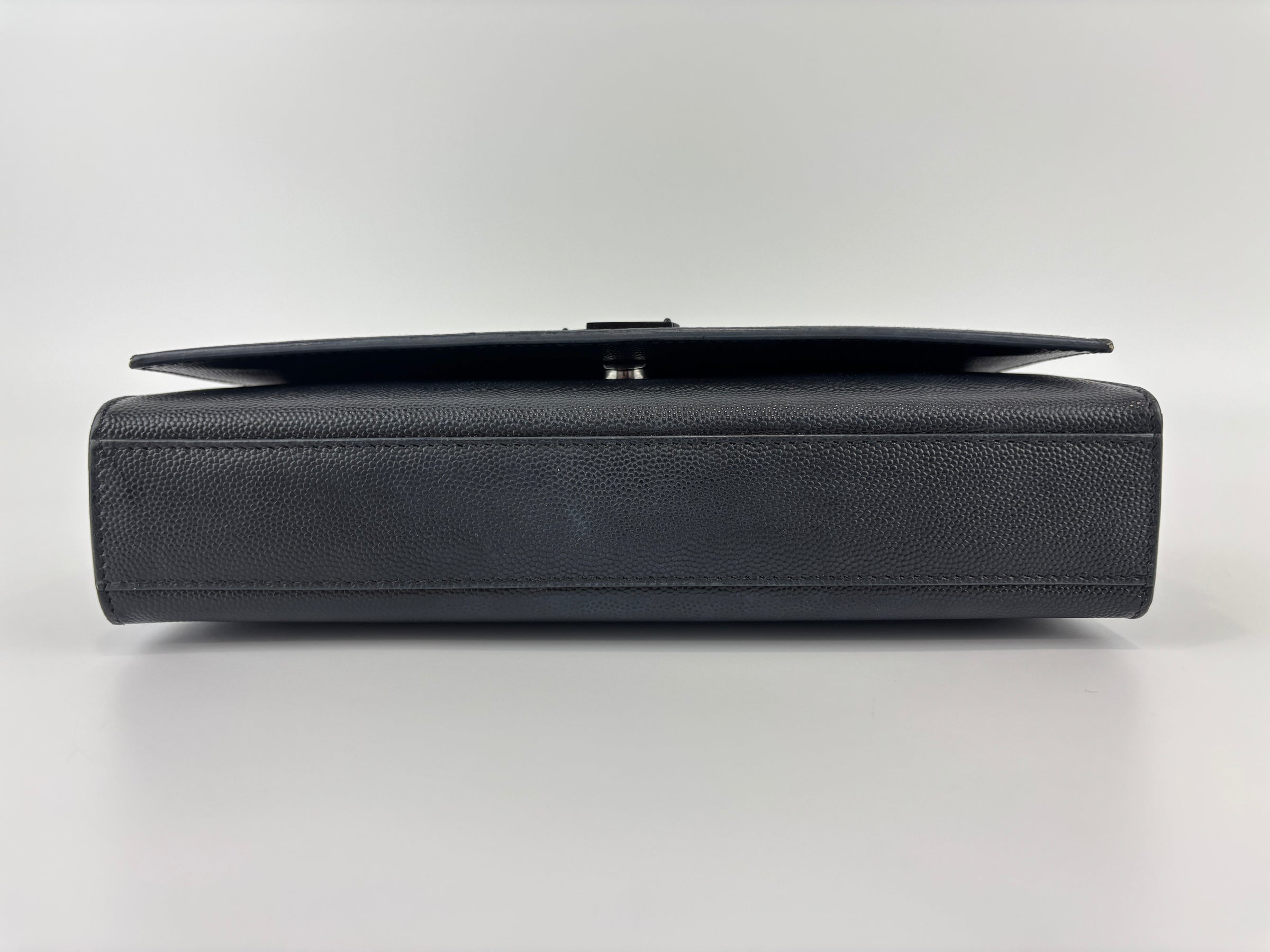 Kate Medium "So Black" Grain de Poudre Embossed Black