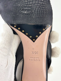 Arielle Swarovski Crystal Embellished Leather Slingback Pumps Size 35.5
