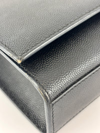 Kate Medium "So Black" Grain de Poudre Embossed Black