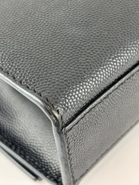 Kate Medium "So Black" Grain de Poudre Embossed Black