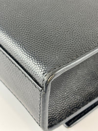 Kate Medium "So Black" Grain de Poudre Embossed Black