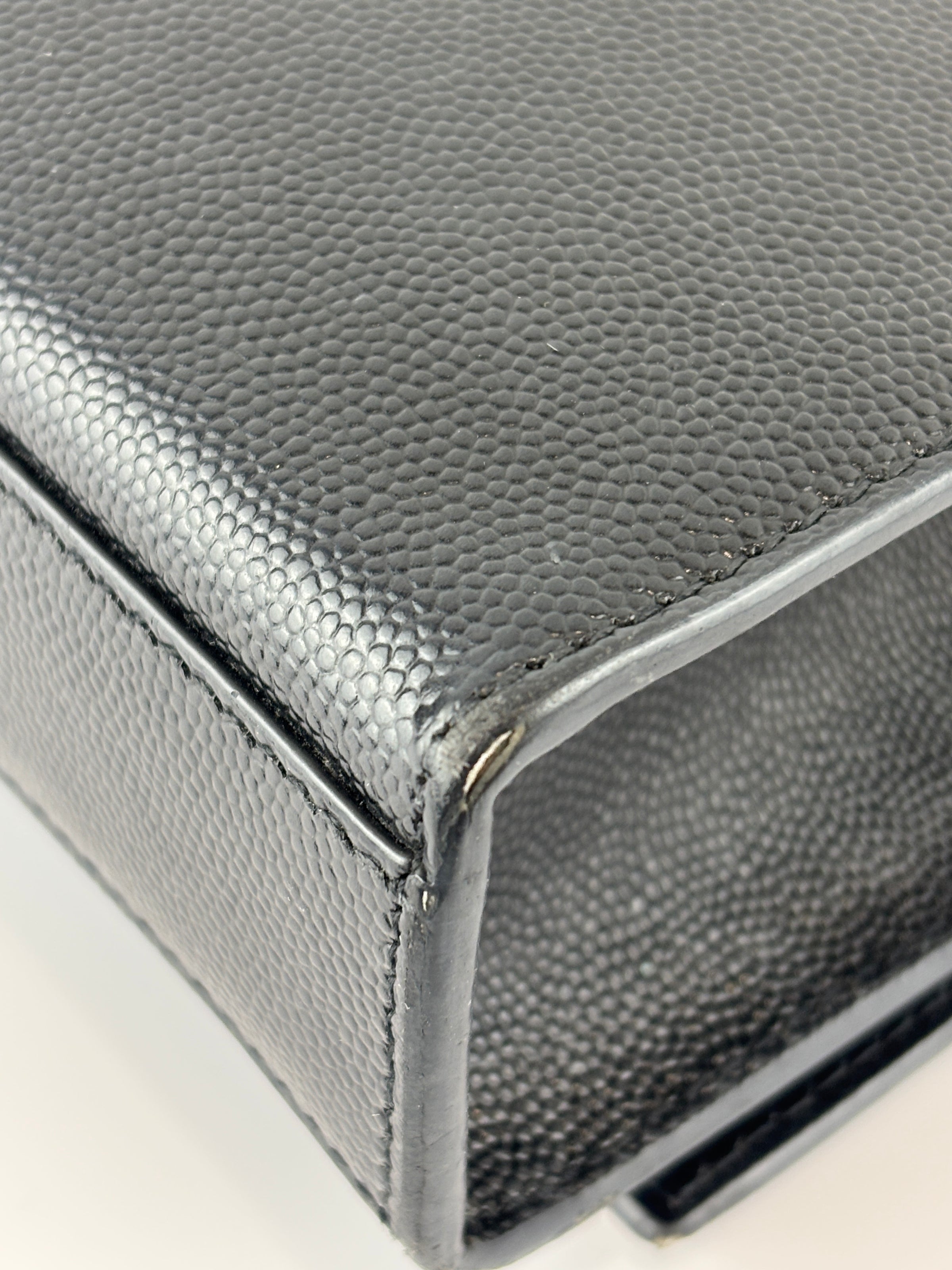 Kate Medium "So Black" Grain de Poudre Embossed Black