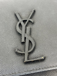 Kate Medium "So Black" Grain de Poudre Embossed Black