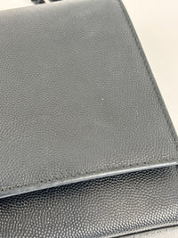 Kate Medium "So Black" Grain de Poudre Embossed Black