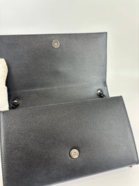 Kate Medium "So Black" Grain de Poudre Embossed Black