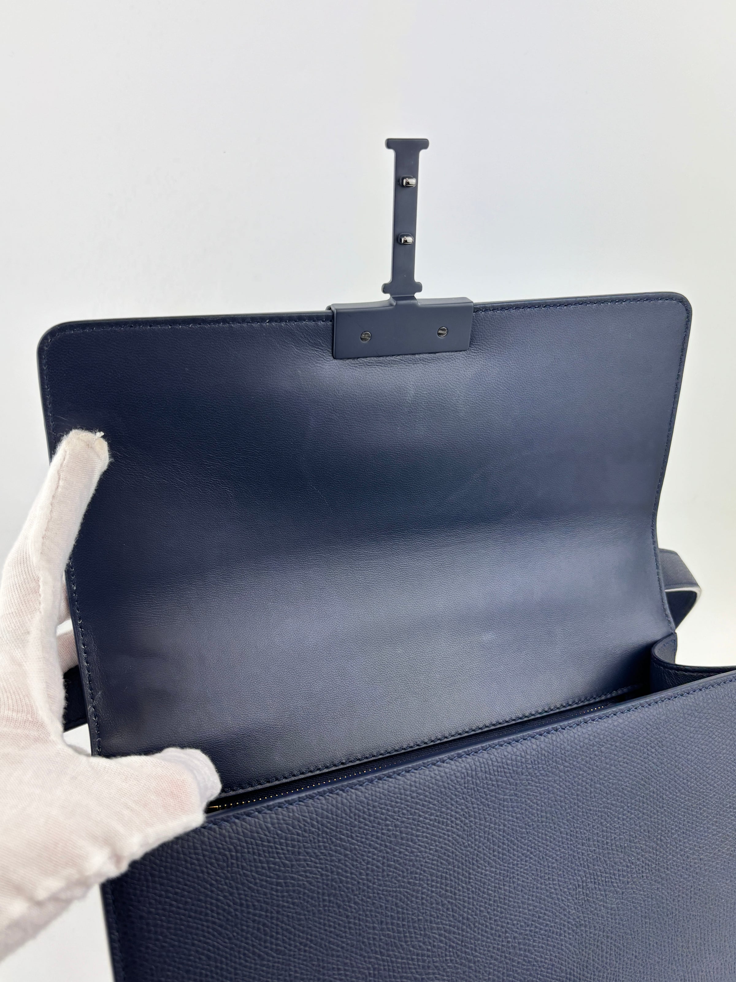 Montaigne Shoulder Bag in Navy Blue Matte BHW