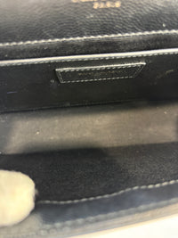 Kate Medium "So Black" Grain de Poudre Embossed Black