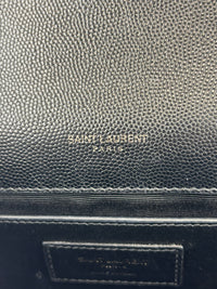 Kate Medium "So Black" Grain de Poudre Embossed Black