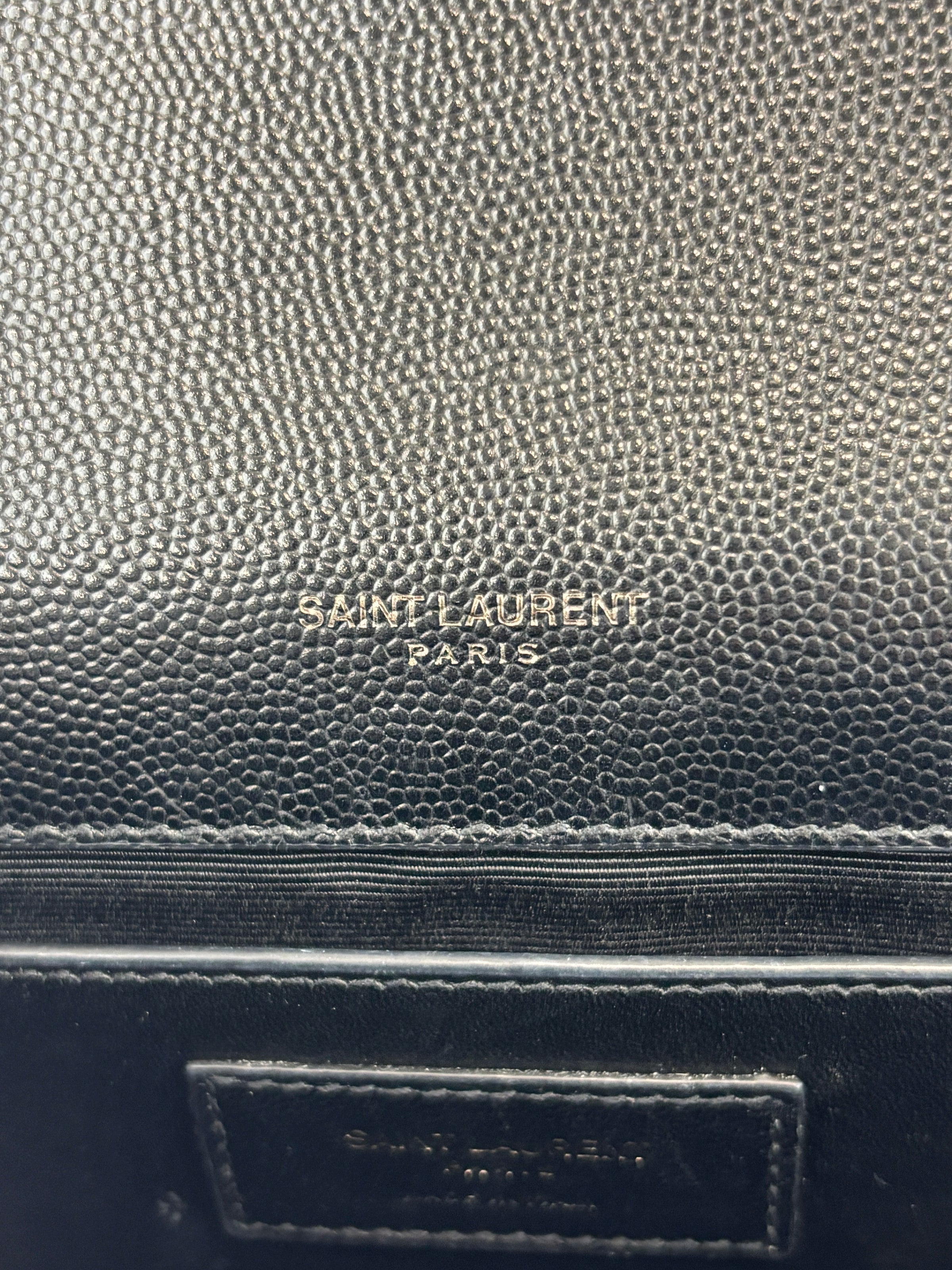 Kate Medium "So Black" Grain de Poudre Embossed Black