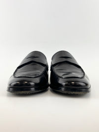 Men’s Smooth Leather Loafers in Black Size 5